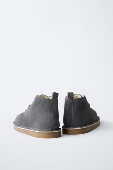 LINED LEATHER BOOTS - Blue grey by Zara - Image 4