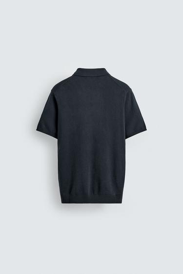 POLO REGULAR FIT EN MAILLE - Bleu marine de Zara - Image 6