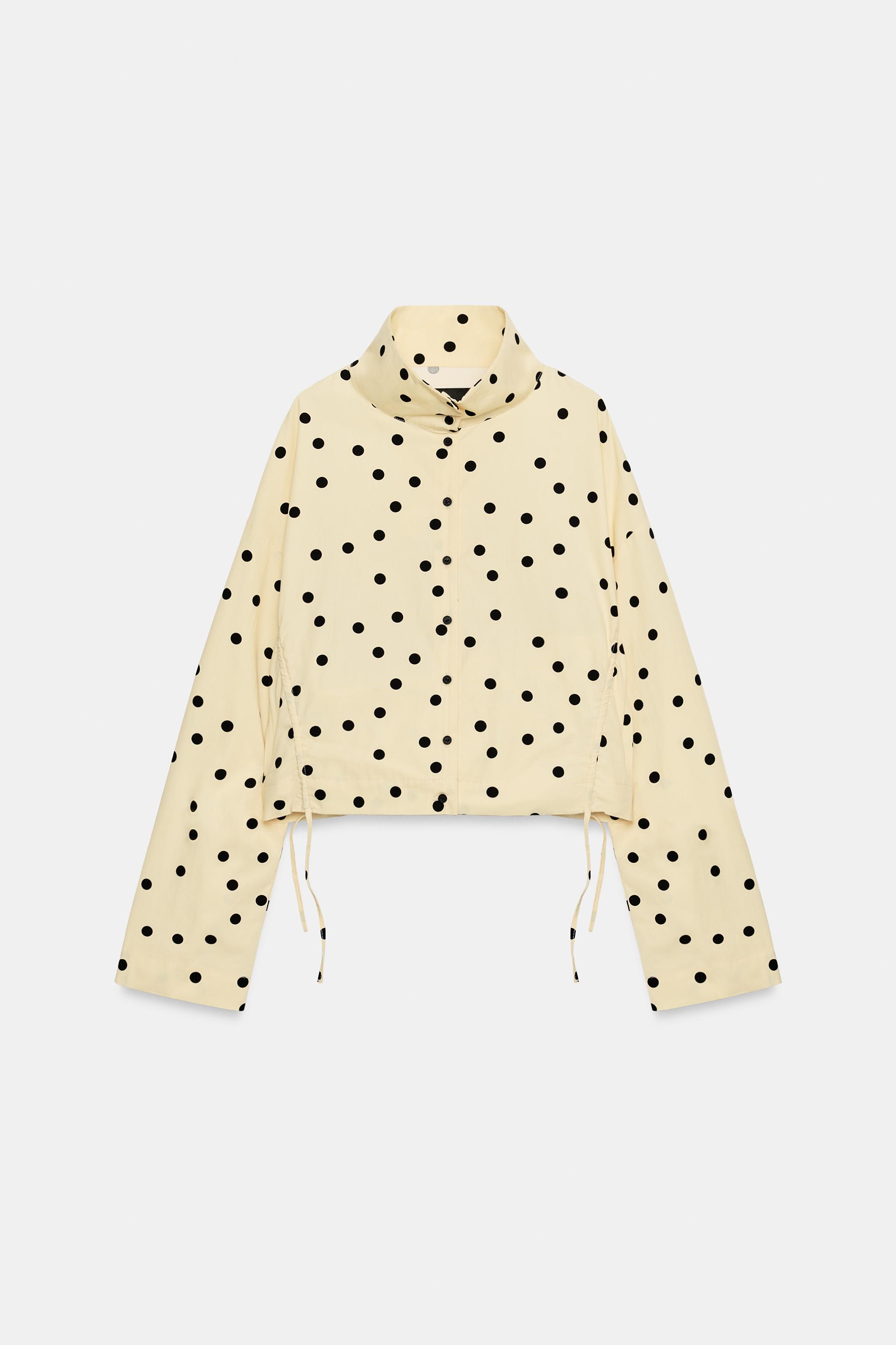 POLKA DOT RUCHED JACKET