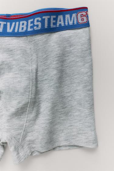 AGES 6-14 / THREE-PACK OF SLOGAN BOXERS - White by Zara