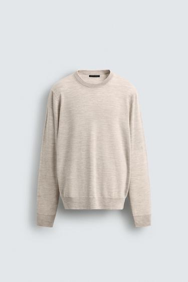 REGULAR FIT WOOL JUMPER - Beige by Zara