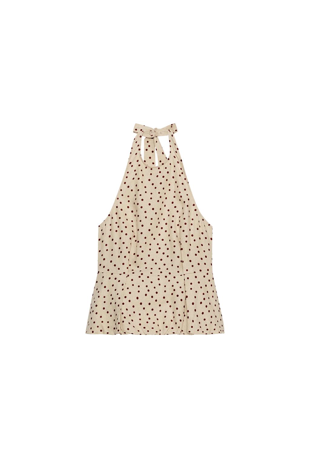 POLKA DOT BALLOON TOP WITH LINEN - image 3
