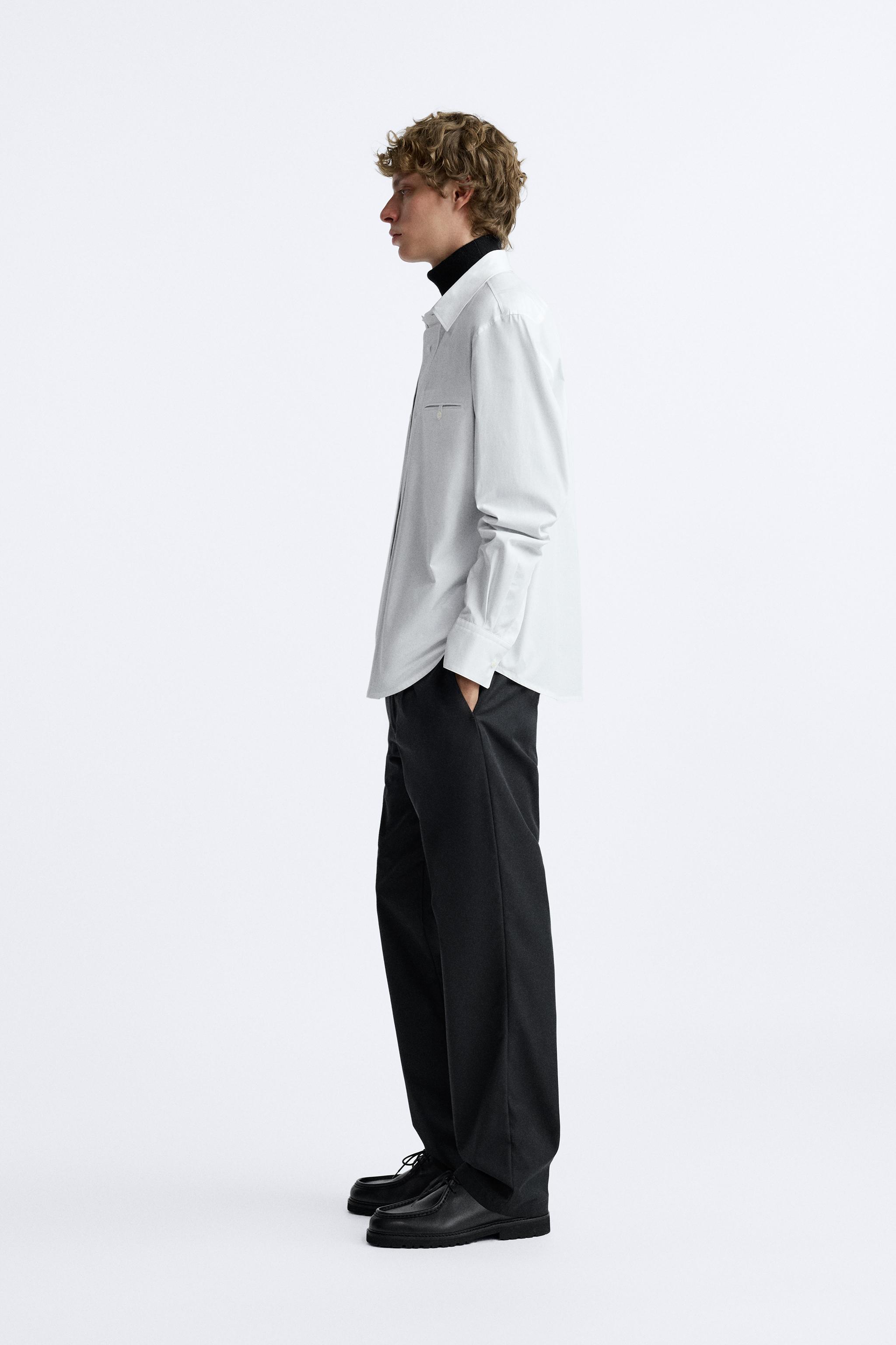 ポケット付きポプリンシャツ - ホワイト | ZARA Japan / 日本