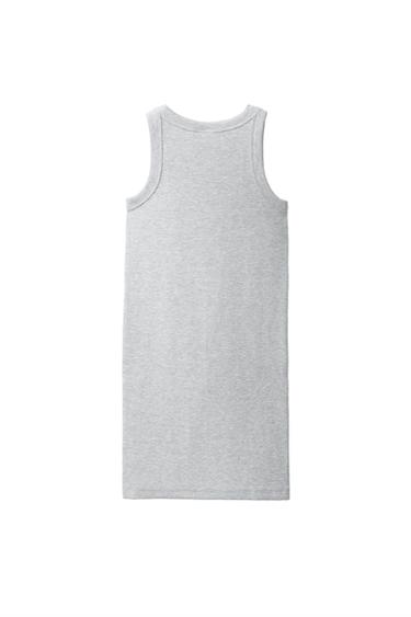 ROBE CÔTELÉE BRODÉE - Gris chiné de Zara - Image 1