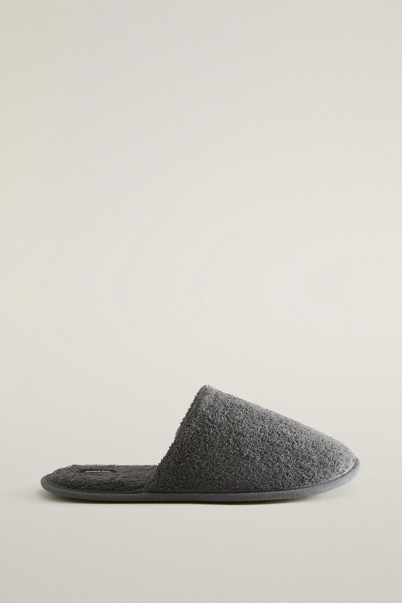 Zara BATH TOWEL SLIPPERS - Dark Gray - Image 0