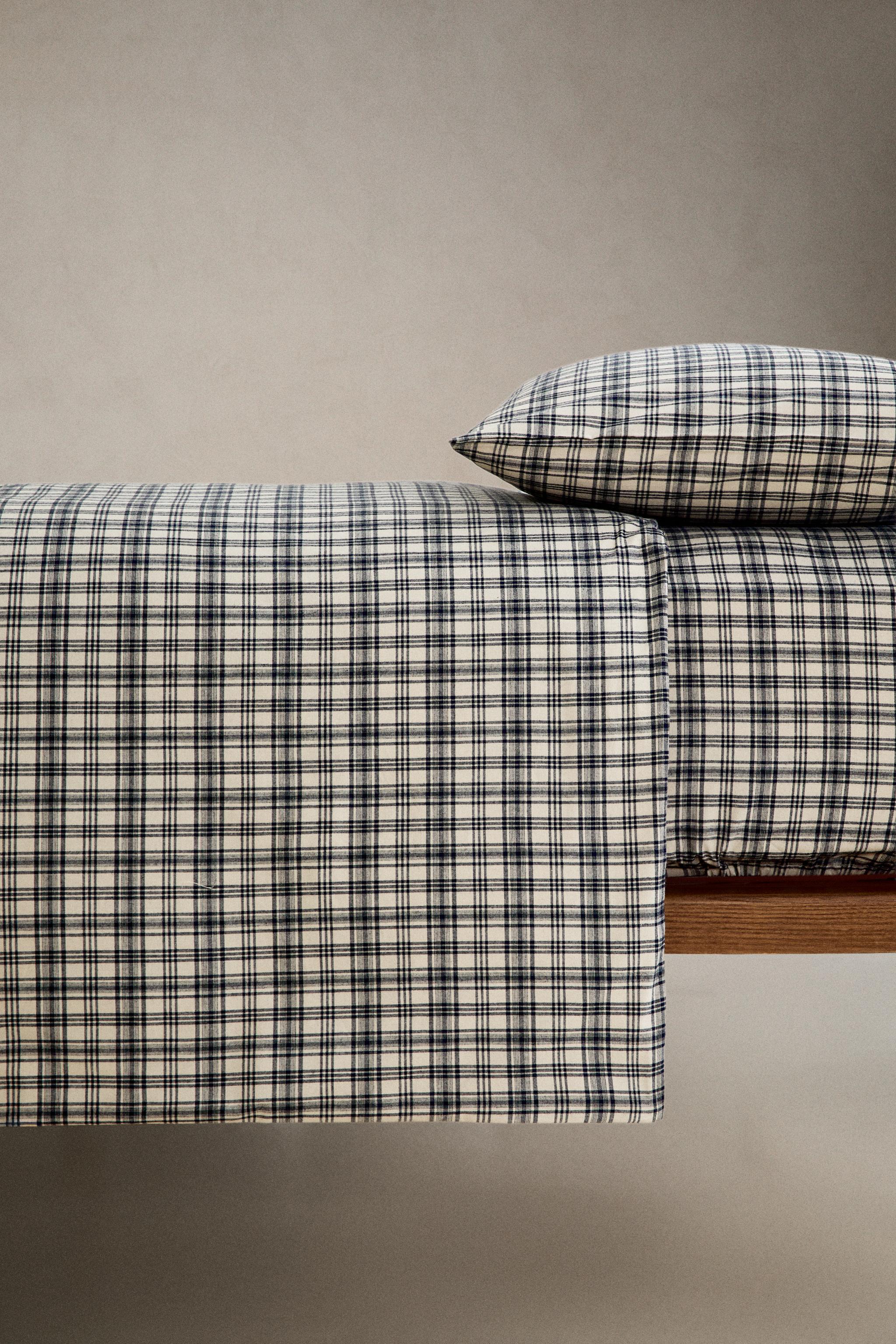 HOUSSE DE COUETTE FLANELLE À CARREAUX (170 G/M²)