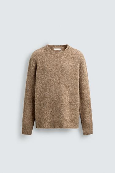 TEXTURED WOOL JUMPER - camel by Zara