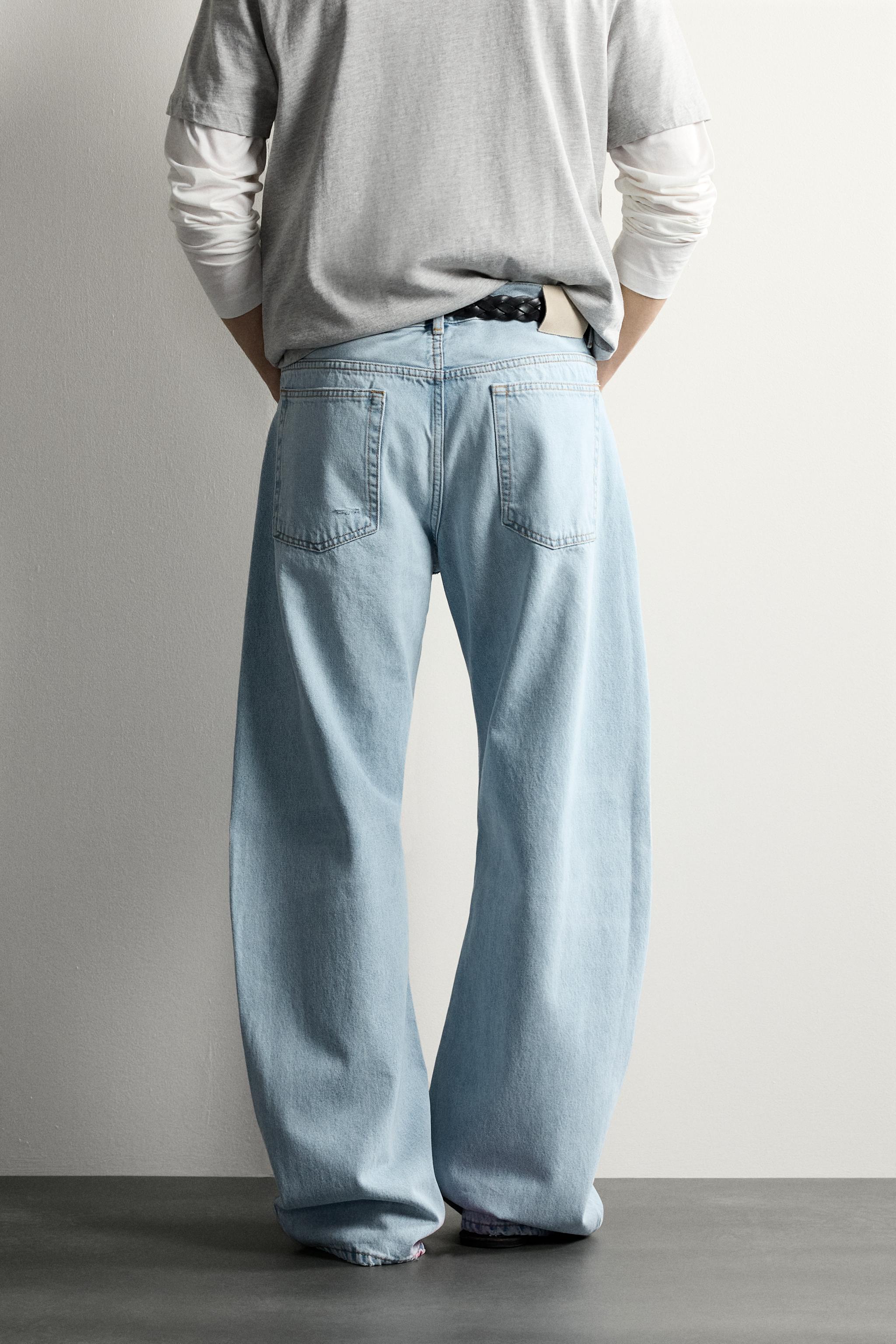 Мужские джинсы Zara RIPPED BARREL FIT JEANS — фото 3