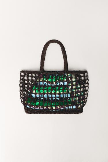 Zara LIMITED EDITION BRAIDED HANDBAG - Multi-color