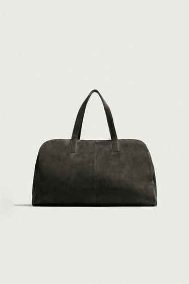 XL LEATHER TRAVEL BAG - Grey by Zara