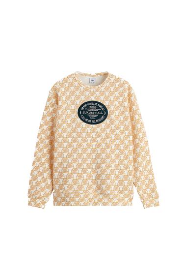 PRINTED SWEATSHIRT WITH PATCH