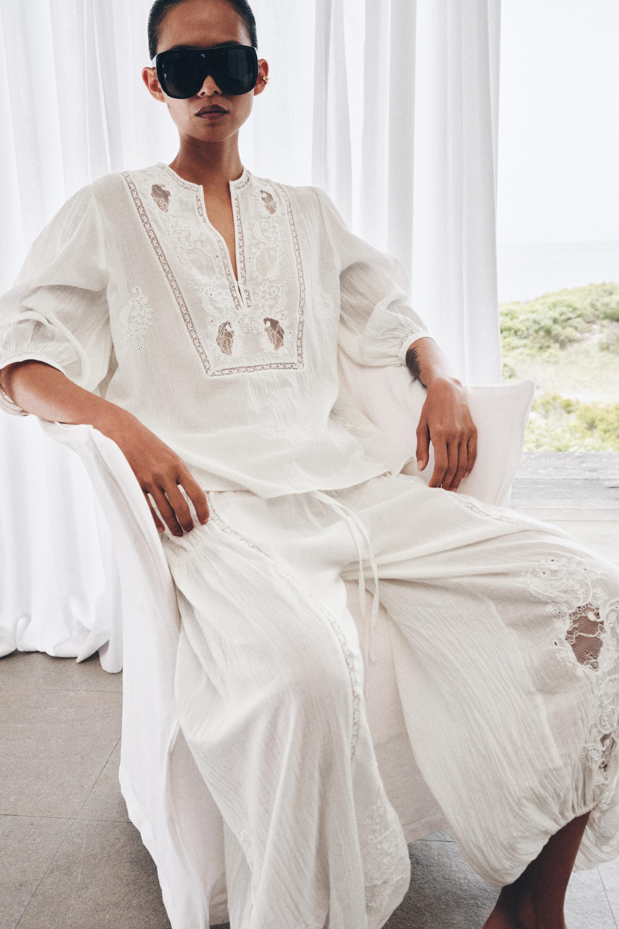 EMBROIDERED SHIRT AND PANTS SET ZW COLLECTION | ZARA Canada