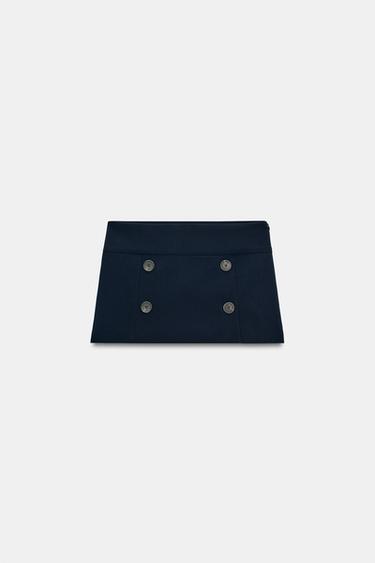 SHORT-SAIA COM BOTÕES - Azul-marinho da Zara - Imagem 0