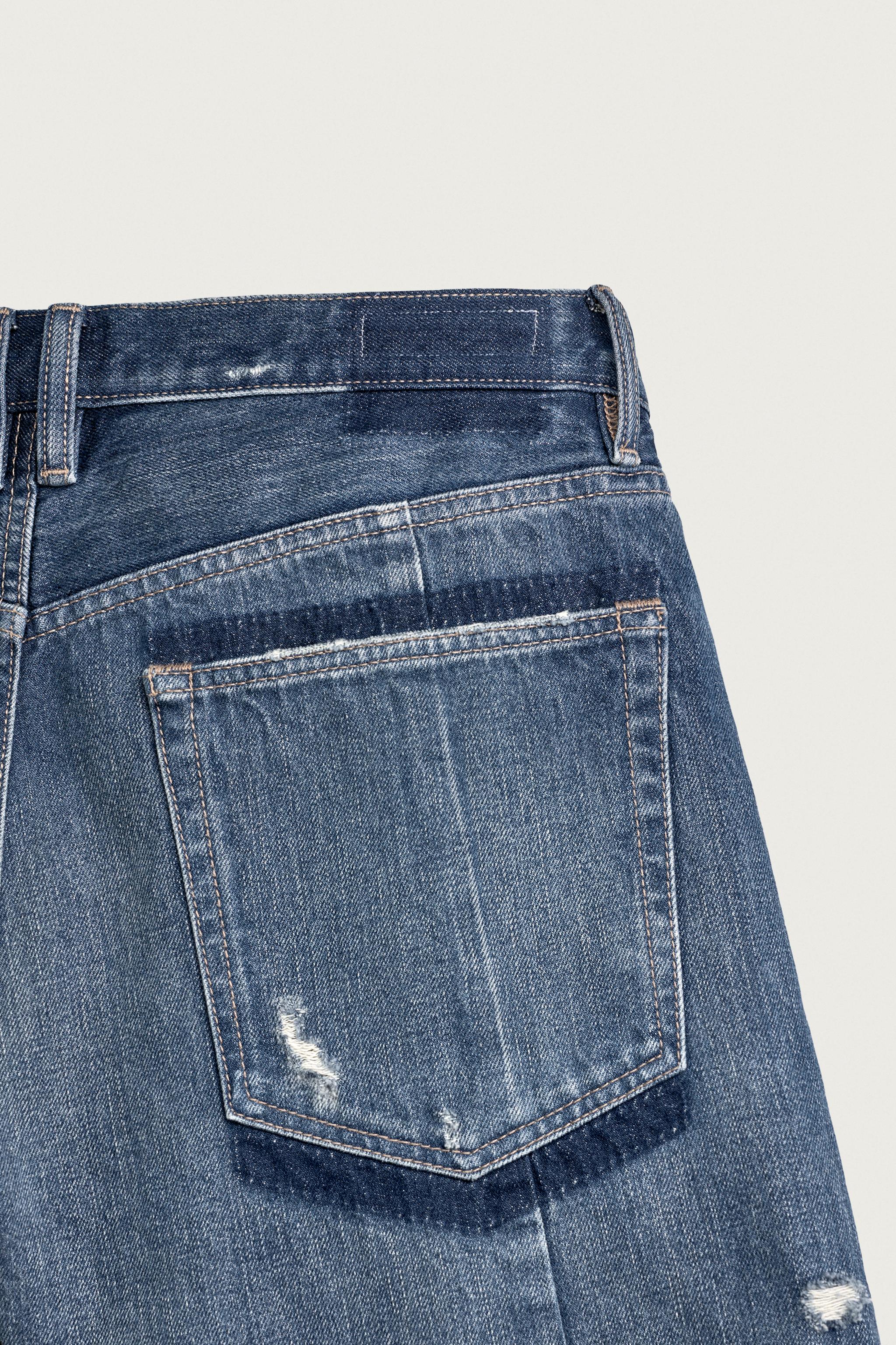 BAGGY FIT SEAMED DENIM SHORTS