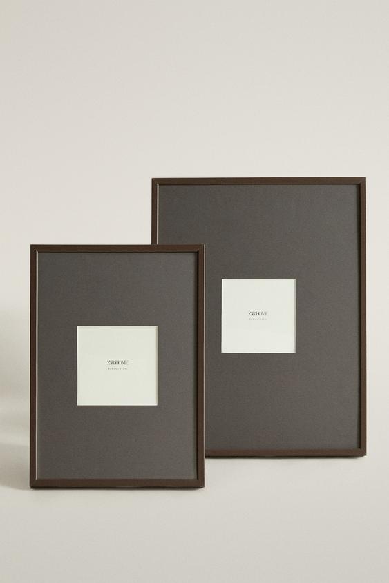 METAL PHOTO FRAME PASSE-PARTOUT - Brown by Zara - Image 0