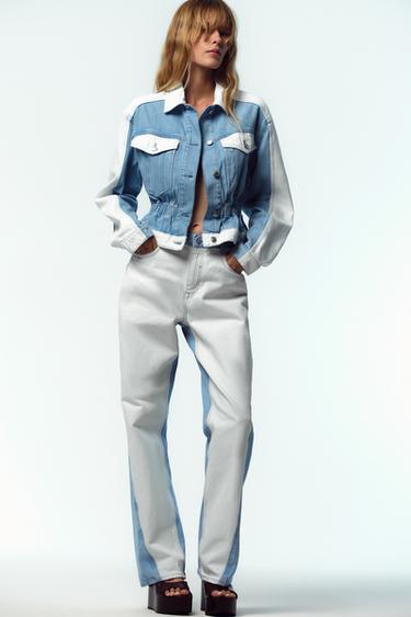 Zara DONUK MAVİ - Z1975 STRAIGHT FIT KOMBİNE ORTA BEL JEAN