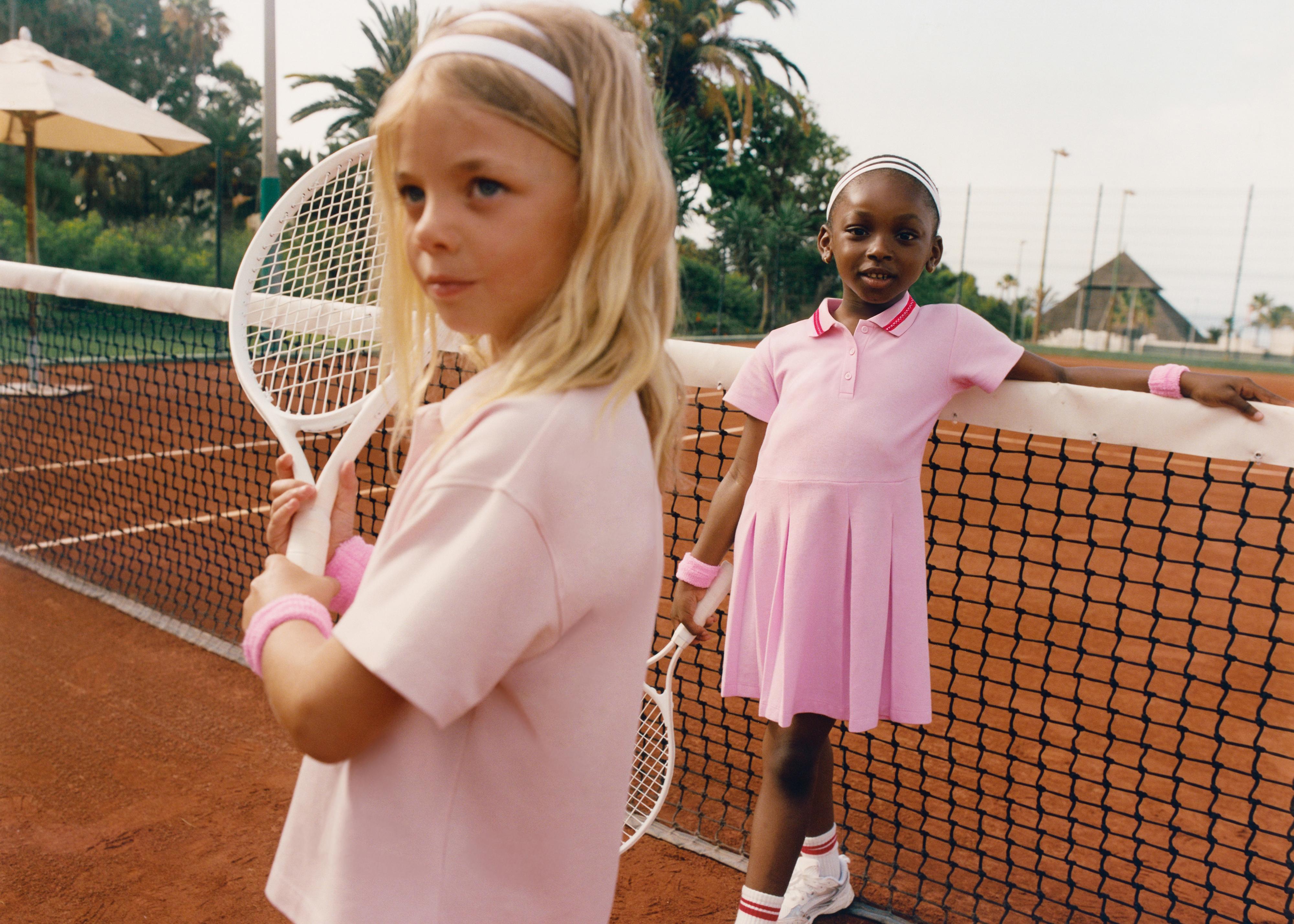 PIQUÉ POLO COLLAR DRESS — Pink
