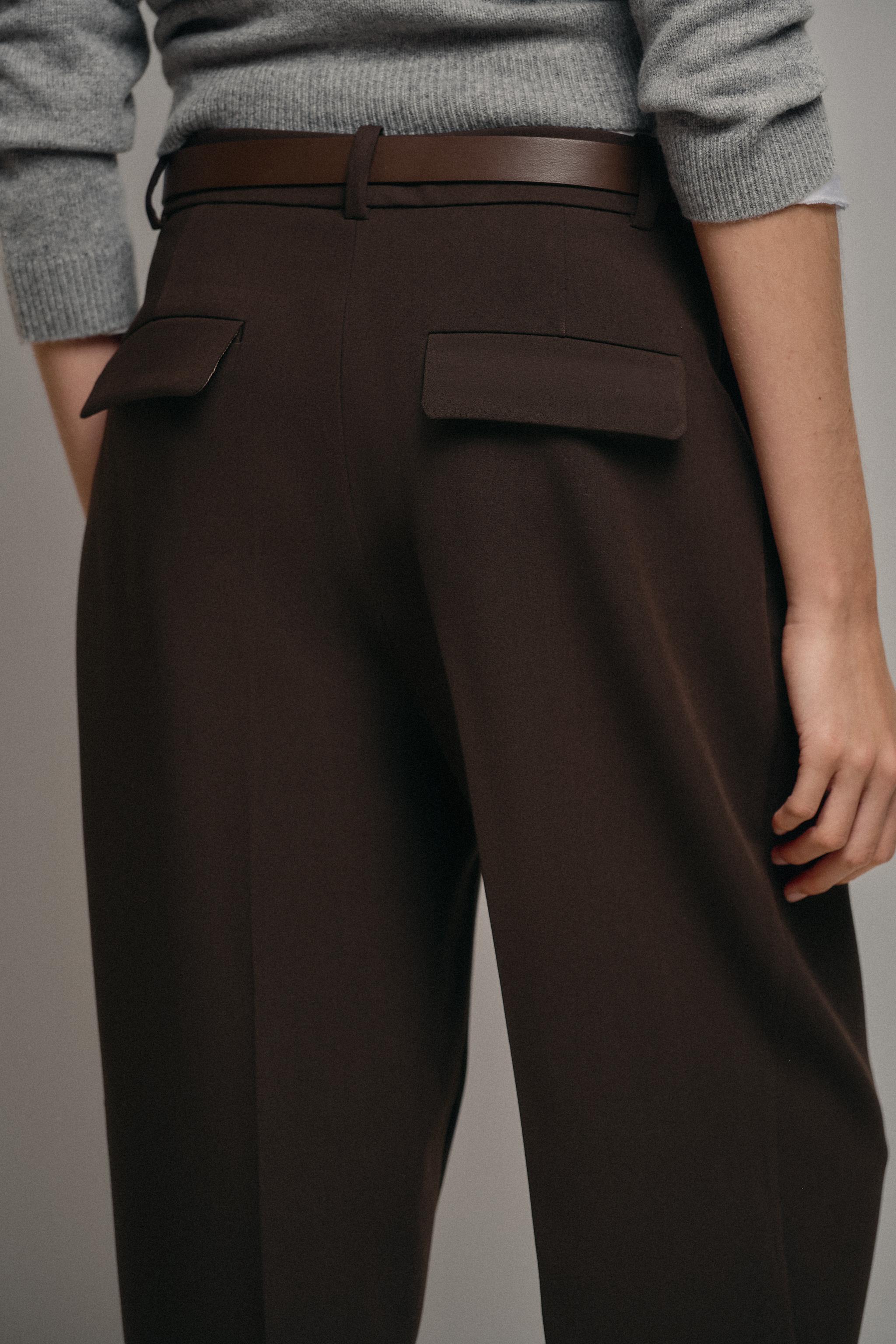 BELTED ANKLE PANTS