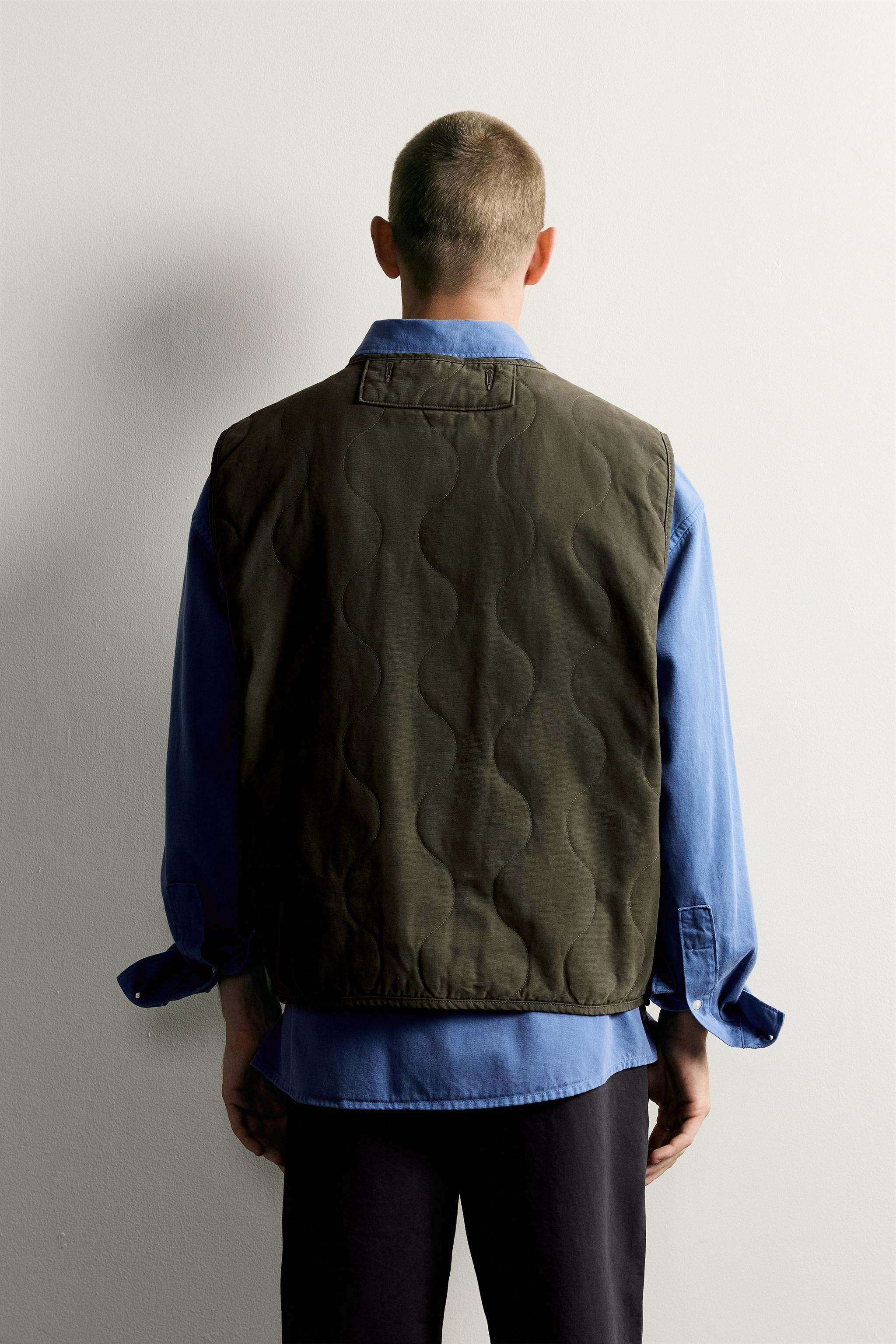 WASHED TOPSTITCHED VEST