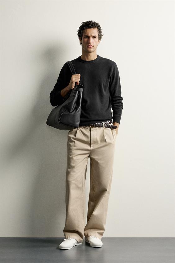코튼 & 캐시미어 레귤러핏 니트 스웨터 - Zara의 블랙 - 이미지 0
