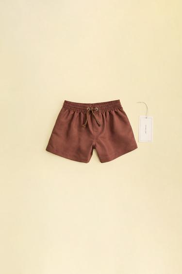 ZARA TIMELESS - PLAIN SWIM BERMUDA SHORTS - Caramel by Zara