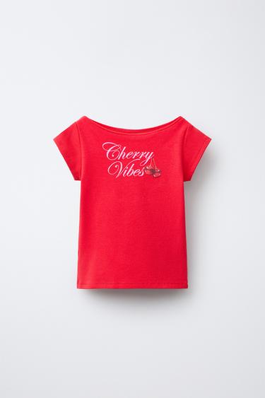 CAMISETA ESTAMPADA - Rojo de Zara - Imagen 0