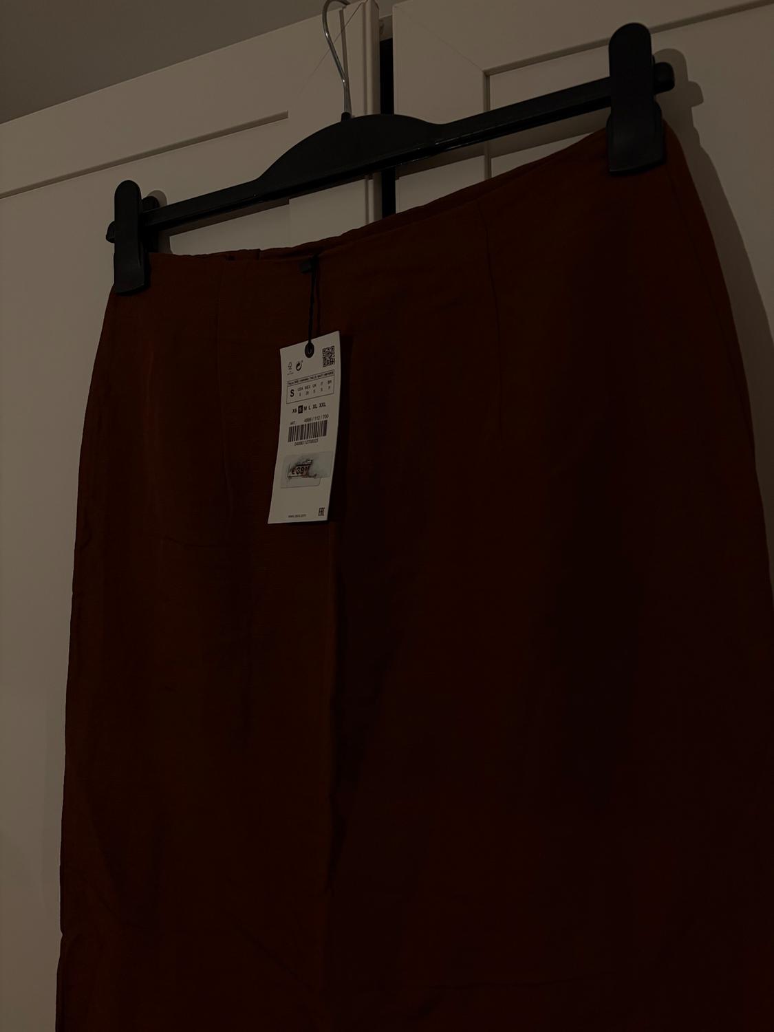 LINEN BLEND SKIRT WITH BUTTONS - Image 4