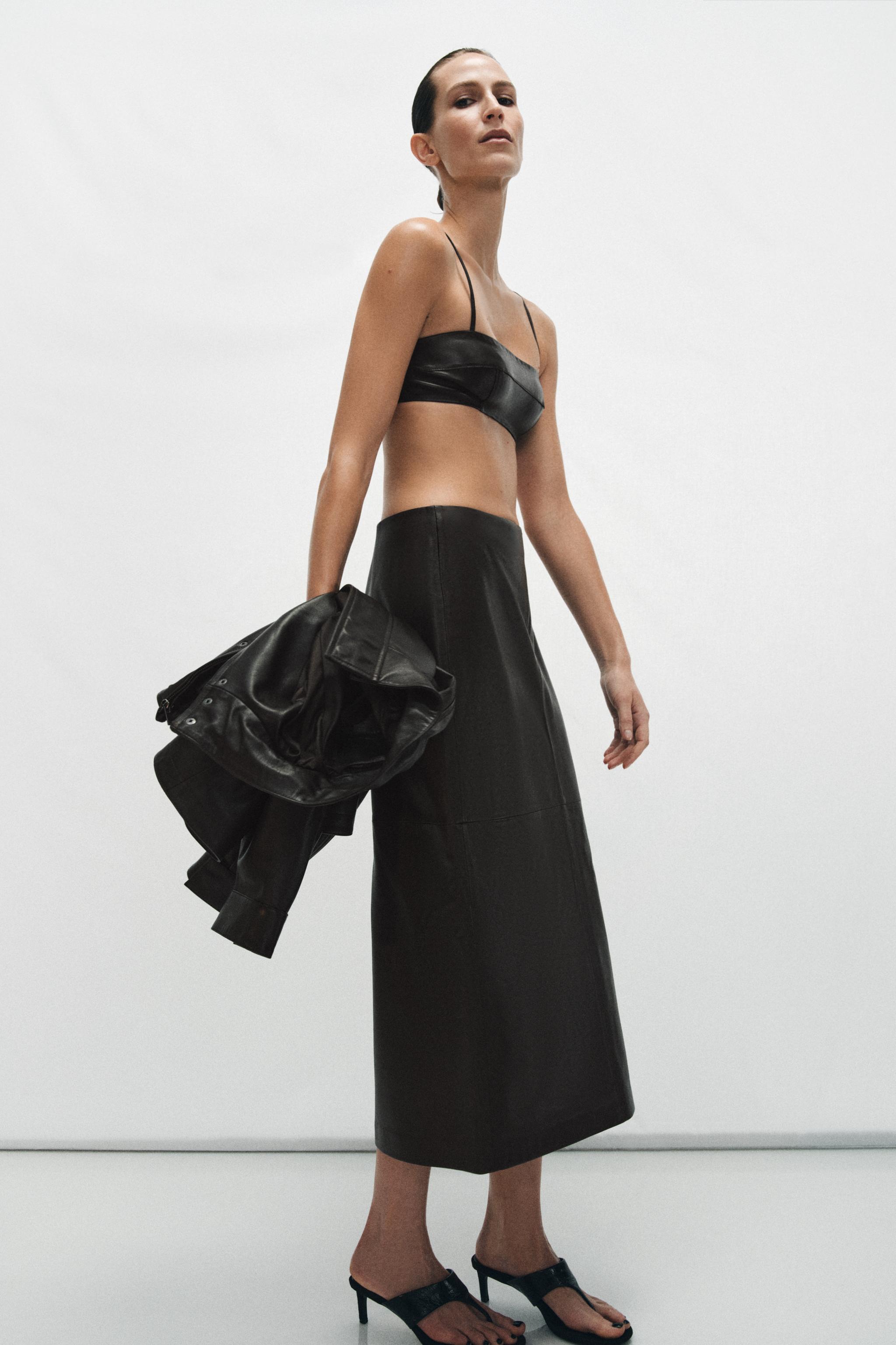 100% LEATHER CROP TOP ZW COLLECTION