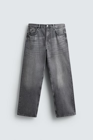 Zara 直筒版牛仔褲 - 灰色