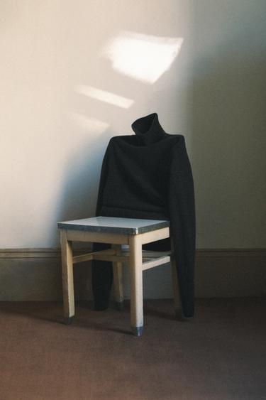 WOOL BLEND HIGH NECK JUMPER - Grey marl by Zara