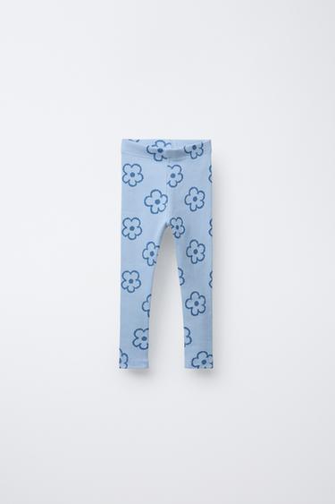 LEGGING RIB ESTAMPADO - Celeste de Zara