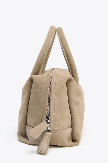 SPLIT SUEDE BOWLING BAG - Ecru by Zara - Image 5