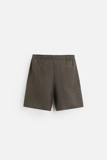100% LINEN BERMUDA SHORTS - Brown / Taupe by Zara - Image 6