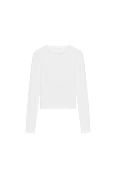LONG SLEEVE T-SHIRT - White by Zara