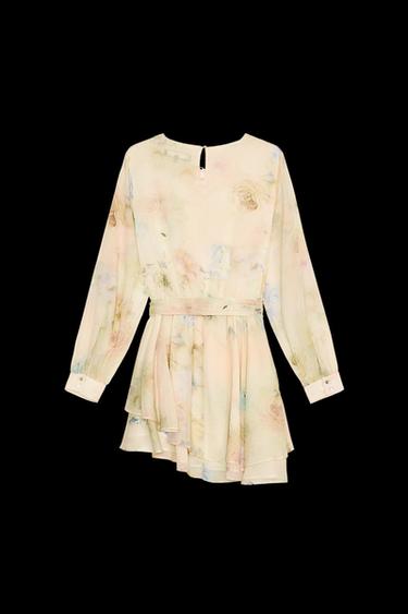 GEMUSTERTES KLEID MIT HÄKELDETAILS - Bunt von Zara