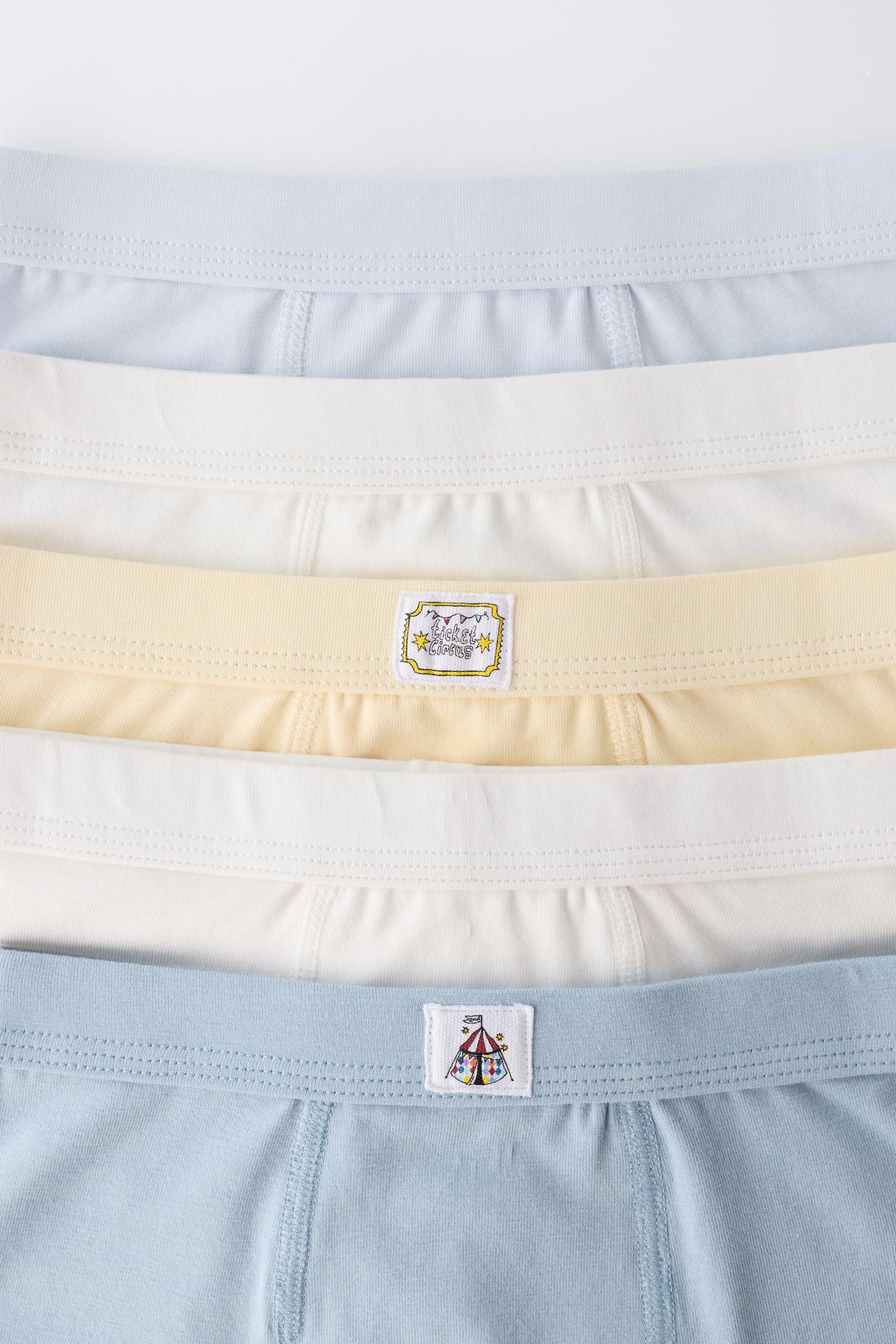 2-6 YEARS / FIVE-PACK OF CIRCUS BOXERS — Blue / White
