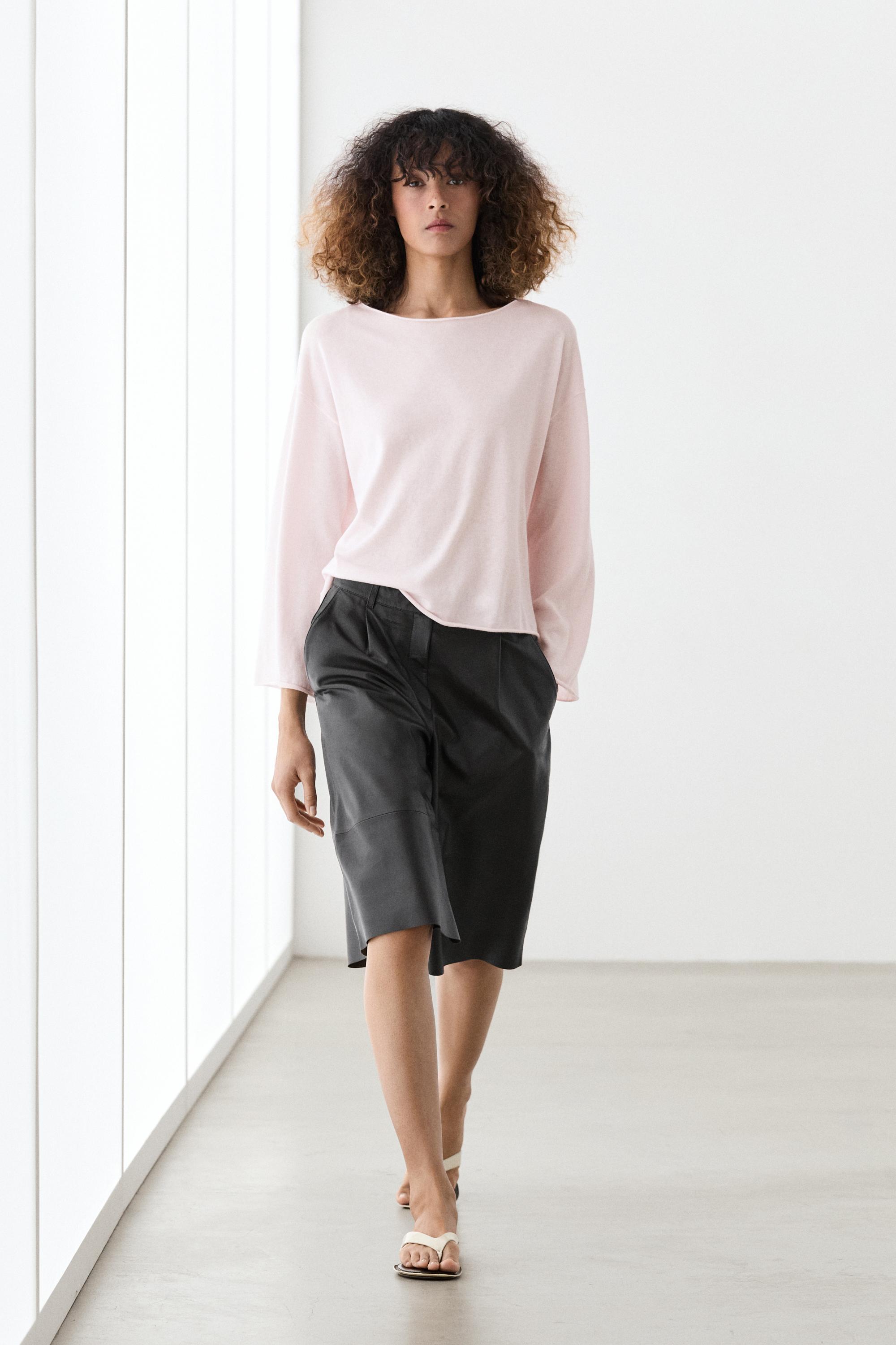 Pull-cape en maille de coton mélangé