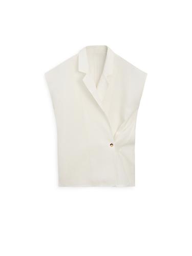 Zara Linen waistcoat with buttons - Oyster-white