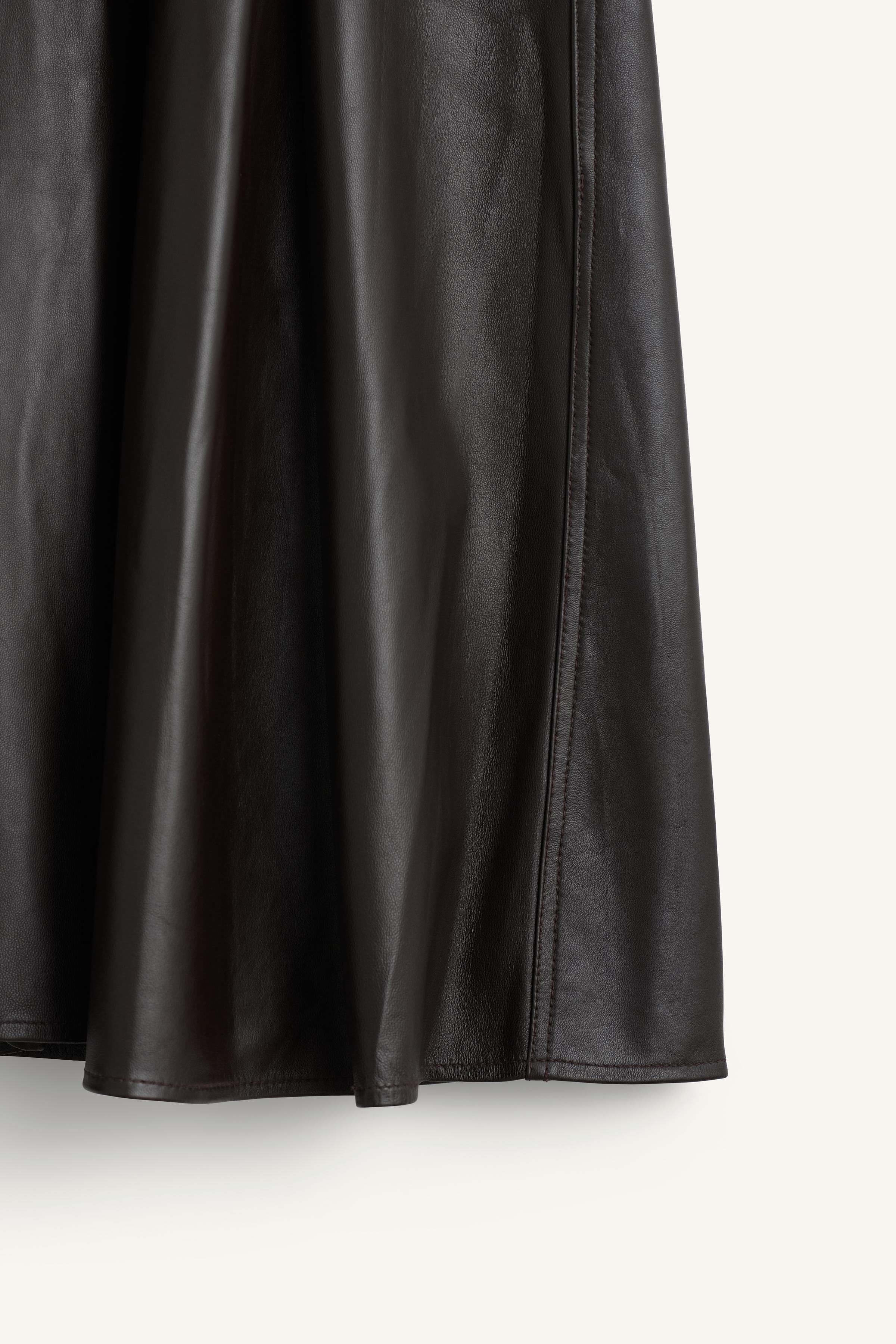 LTHR MD SKRT - Chocolate | ZARA United States