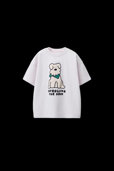 Zara DOG PRINT T-SHIRT - Light mauve - Image 0