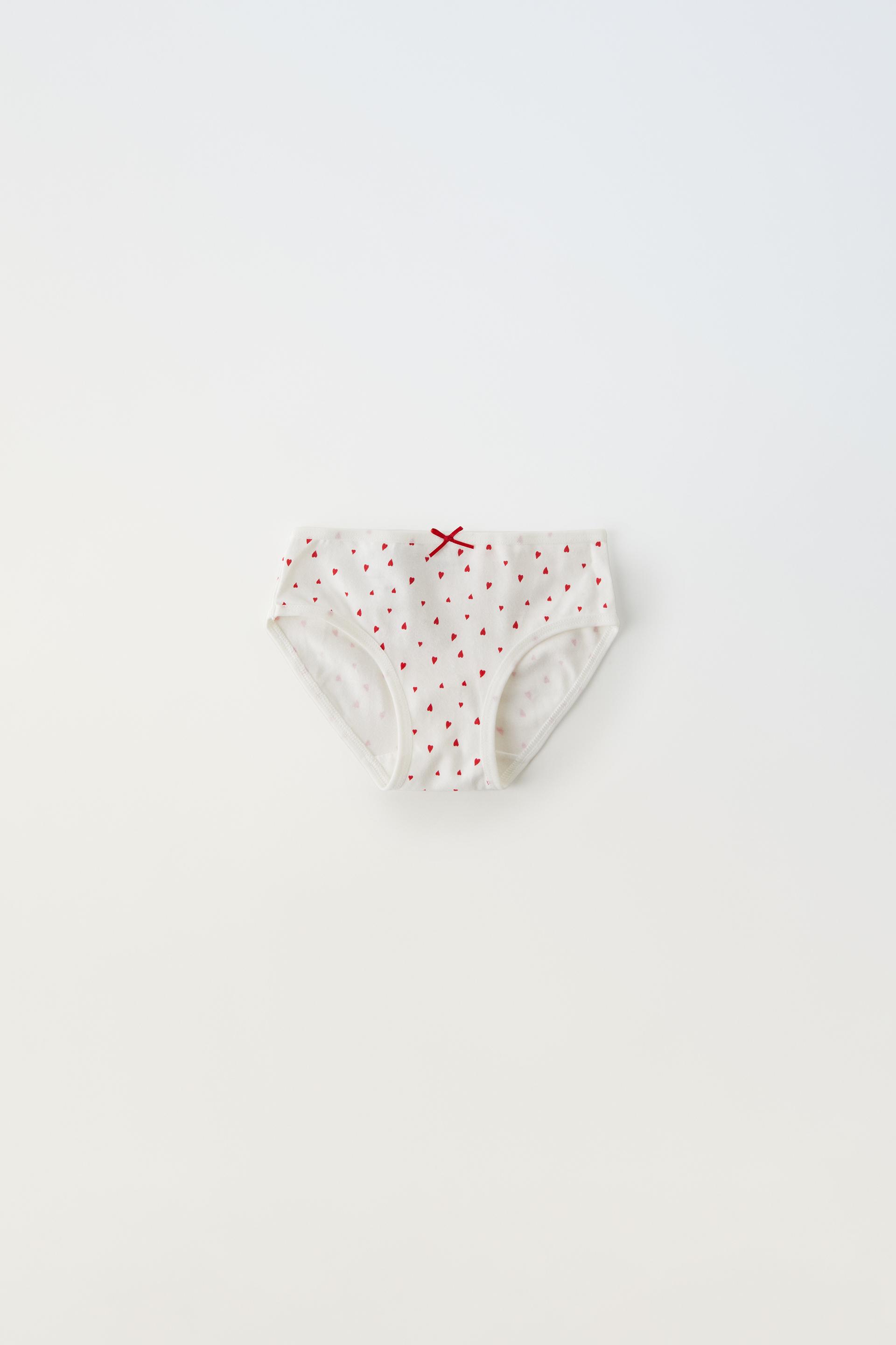 1-6 YEARS/ SIX-PACK OF HEART UNDERWEAR - Red