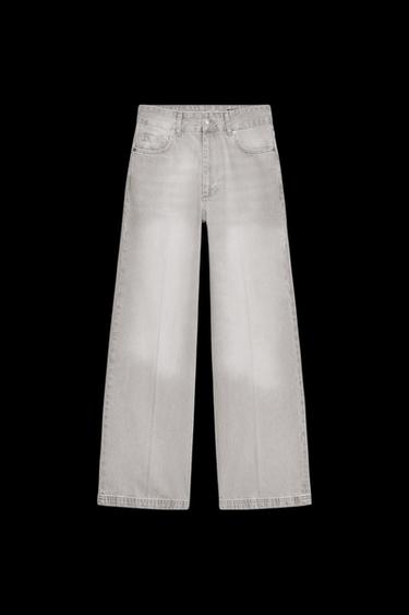 ZW COLLECTION WIDE-LEG HIGH-WAIST JEANS - Grey by Zara - Image 0