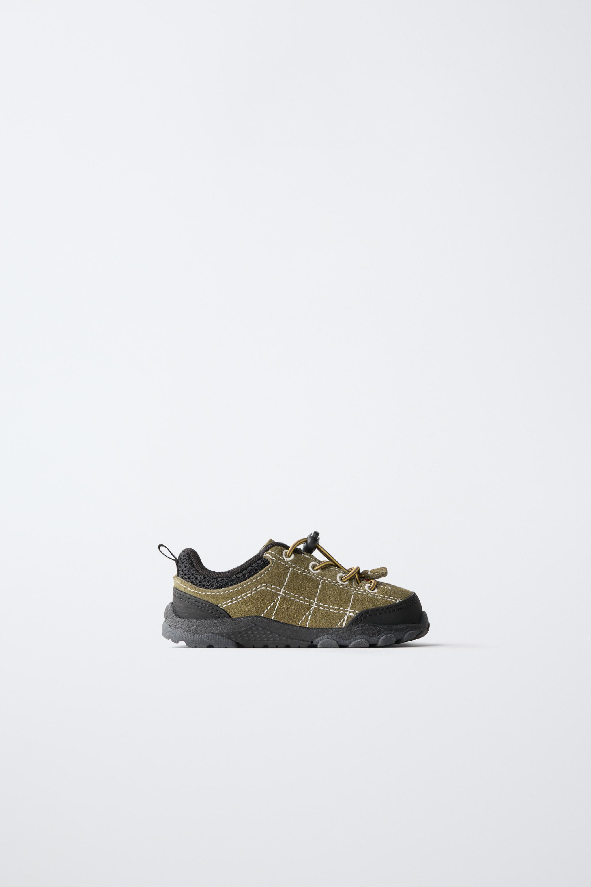 BAREFOOT LEATHER TRAINERS — Khaki Green