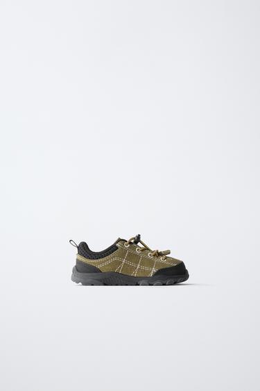 SAPATILHA DESPORTIVA BAREFOOT EM PELE - Verde-caqui da Zara