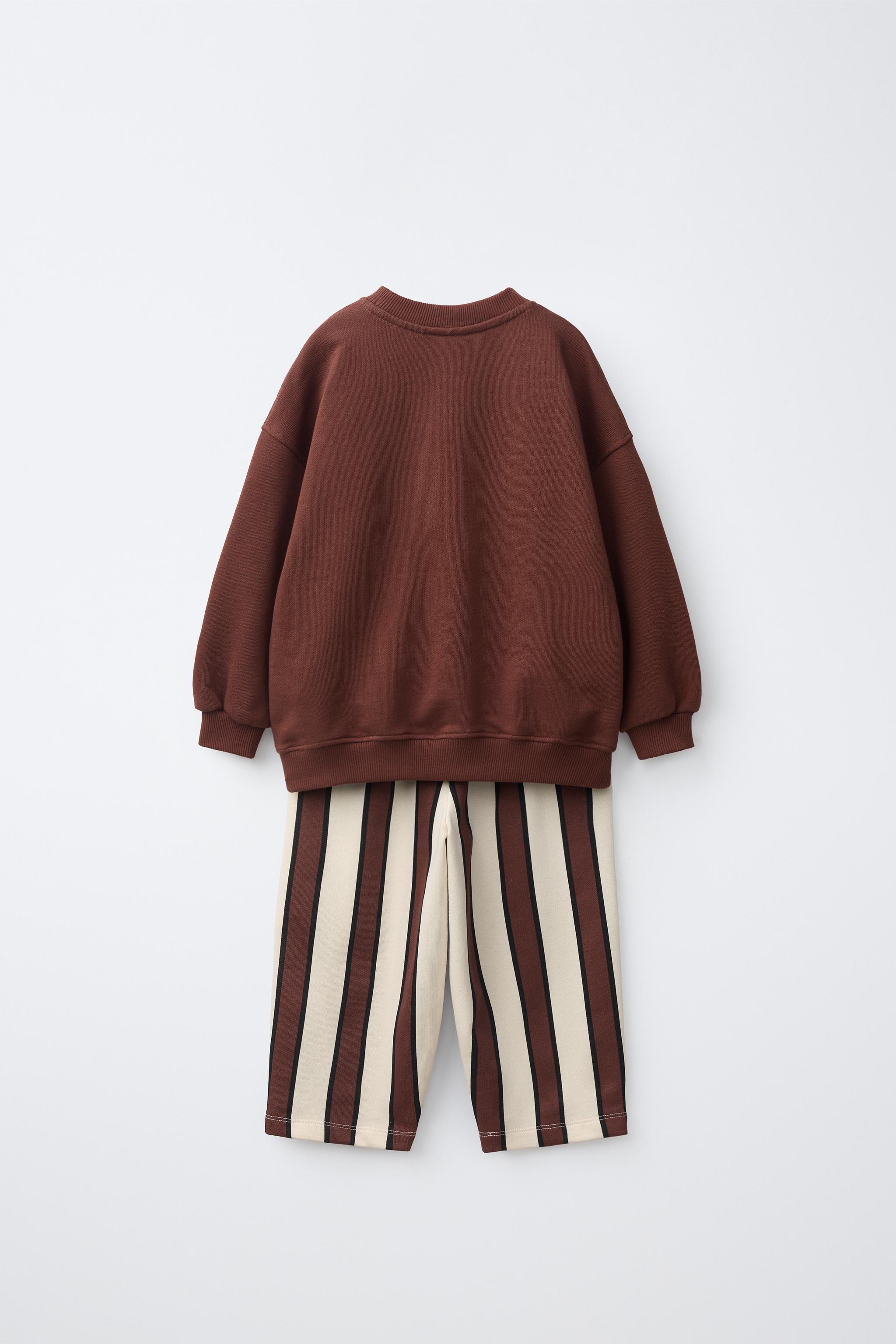 Детские свитеры Zara STRIPED SWEATSHIRT AND JOGGER SET — фото 3