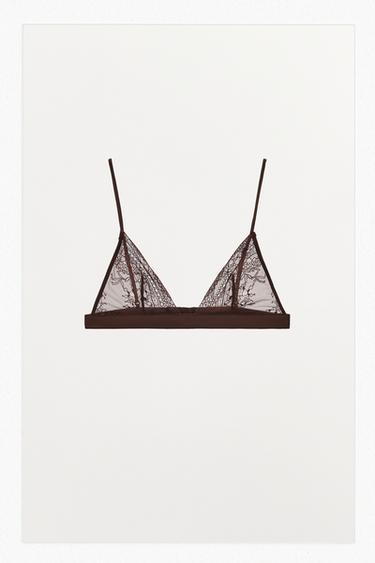 КОМБИНАЦИЯЛАНҒАН ШІЛТЕРЛІ ҮШБҰРЫШТЫ ЕМШЕКҚАП - Қара қоңыр Zara компаниясынан