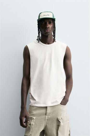 CAMISETA TANK RELAXED FIT - Blanco de Zara