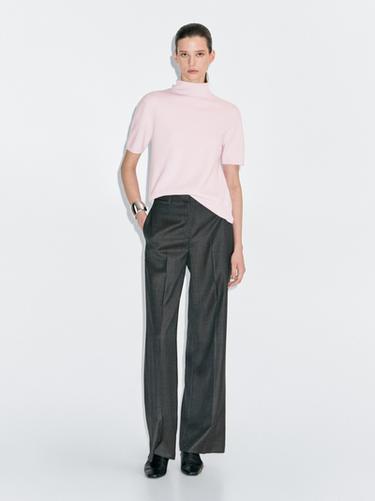 Jersey punto manga corta mezcla lana - Rosa de Zara