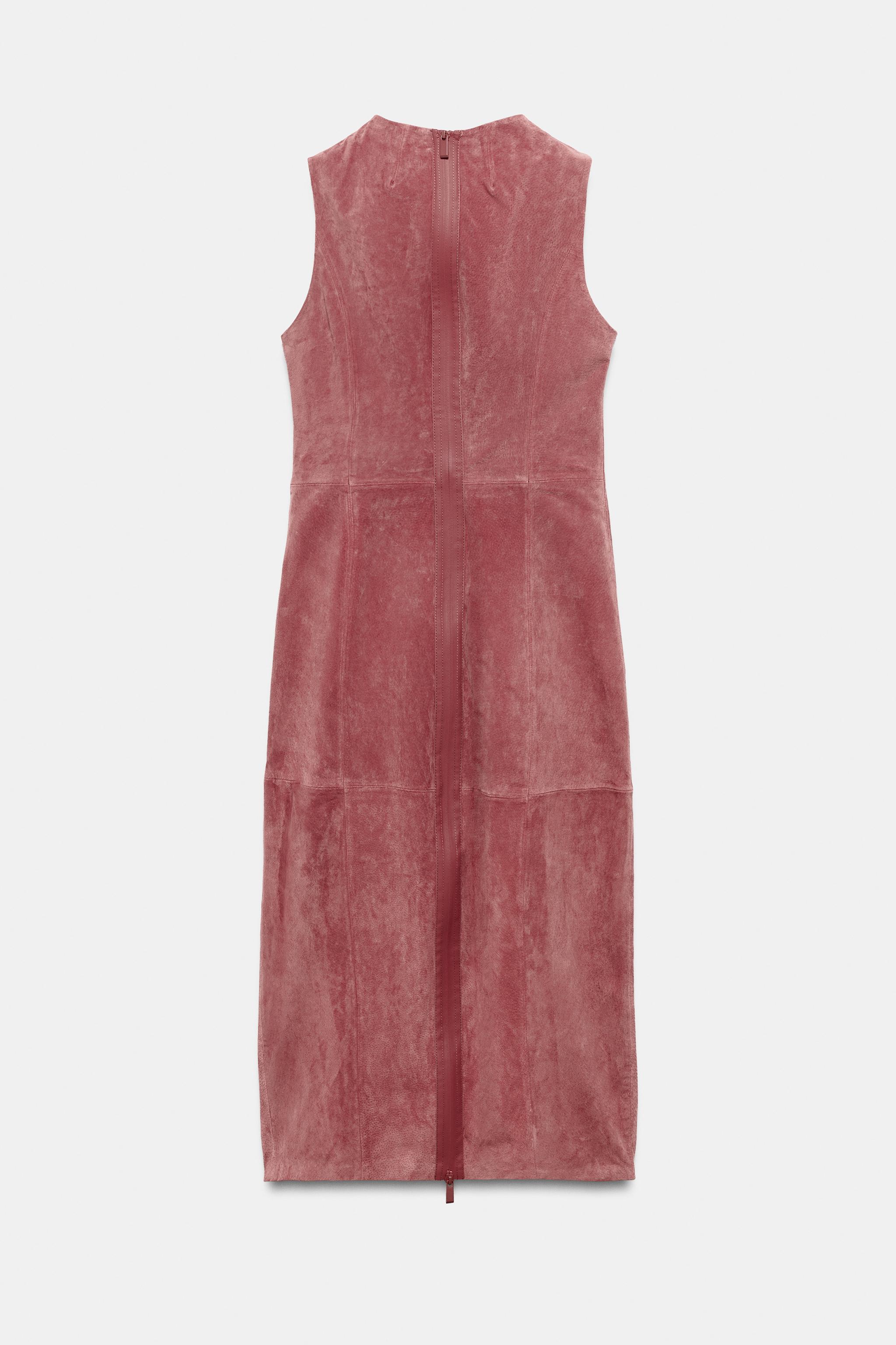 100% LEATHER MIDI DRESS