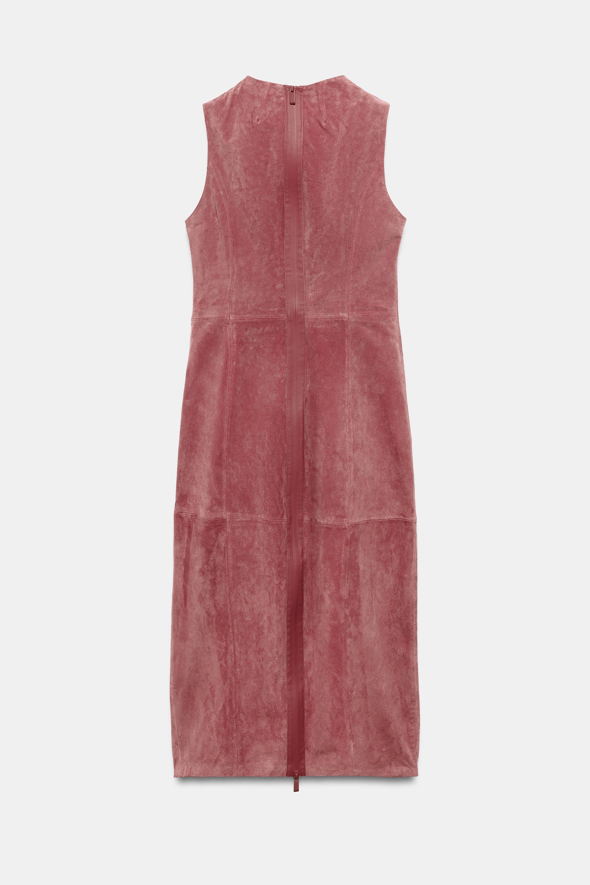 100% LEATHER MIDI DRESS thumbnail 8